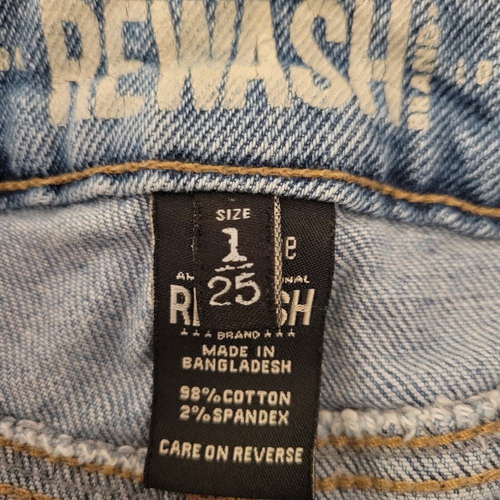 Rewash High Rise Straight Leg Jeans•Size 25/1•Light Wash - Picture 5 of 7
